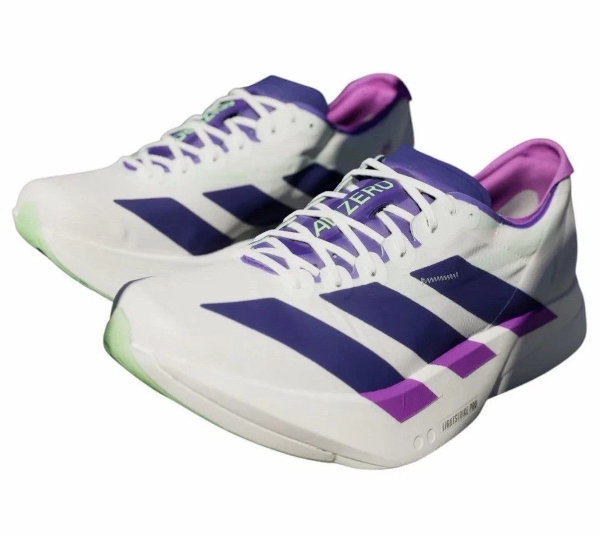 Adidas Adizero Adios Pro 4 Core White Purple Lime Burst 