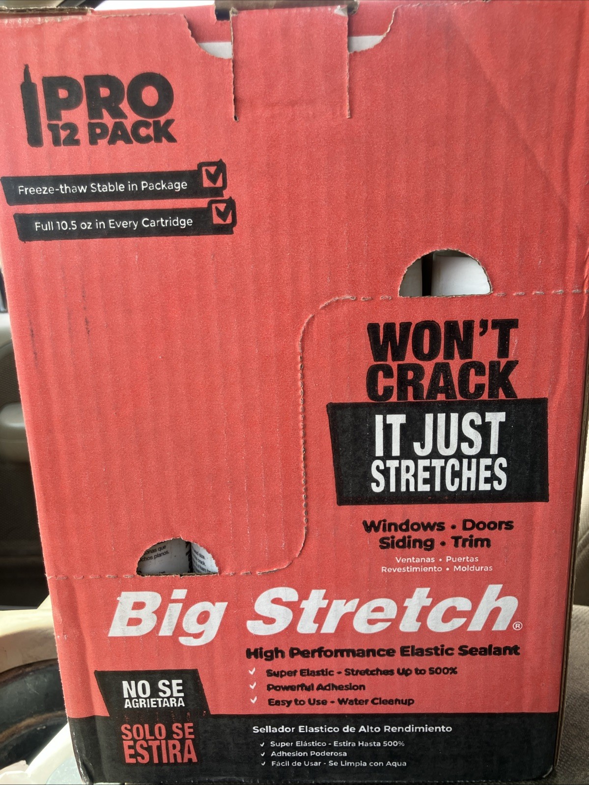 Big Stretch White Acrylic Latex High-Performance Caulking Sealant - 12 Tubes