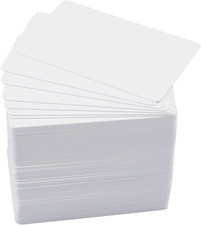100 Pack Premium Blank PVC Cards, CAETOUNG CR80 30 Mil Graphic Quality White