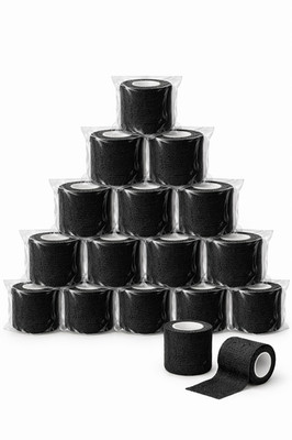 6/12/24/48 Tattoo Grip Tape Wrap Schwarz (50mm x 4,5m) Haftbandagen Cover Griff