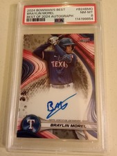2024 Bowman's Best Braylin Morel Best of 2024 AUTOGRAPH #B24-BMO Graded PSA 8