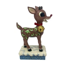 Jim Shore Rudolph With Oversized Jingle Bell Traditions Collection 6012716