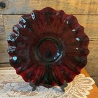 Anchor Hocking Oyster & Pearl Ruby Red 13.5" Radiance Platter Vintage Depression