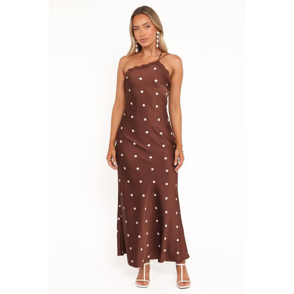 Petal and Pup Women's Anika Maxi Dress - Brown Polka Dot M | eBay