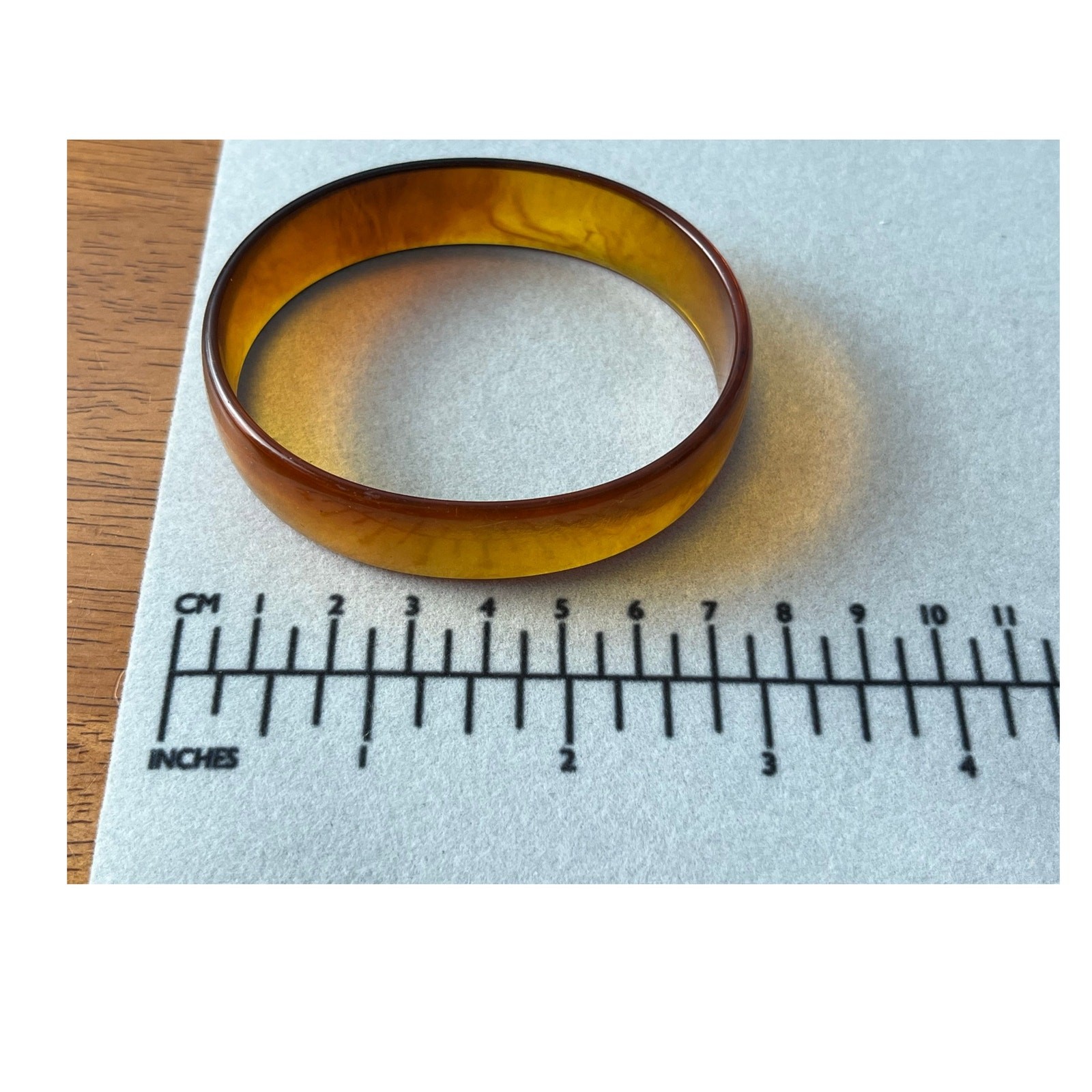 VTG Bakelite Translucent Amber Root Beer Bangle B… - image 9