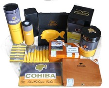COHIBA Sammlung mit Aschenbecher Humidor Zigarrenkisten Zedernholzkisten RAR
