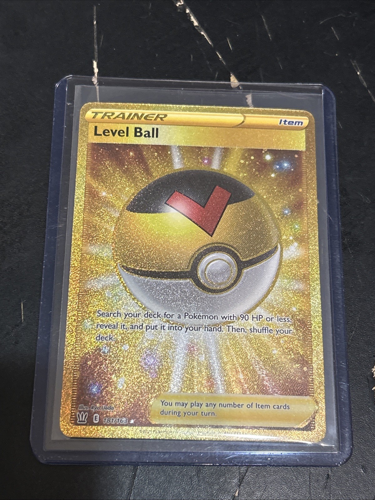 Level Ball 181/163 LP/NM Gold Secret Rare Pokemon Sword and Shield Battle Styles