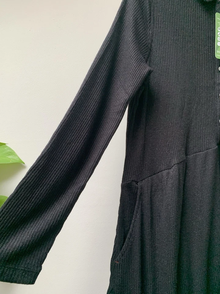 White Stuff  Everly Sparkle Jersey Dress Size UK 18 Black Silver NEW RRP £65 - Image 2 of 4