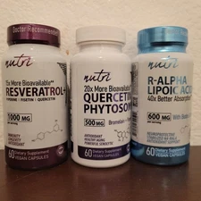3 Nutri R Alpha Lipoic Acid+, Quercetin+, Resveratrol+ 60 CT Each Antioxidant