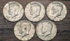 Kennedy 1960s Half Dollars 40% Silver, Lot of 5