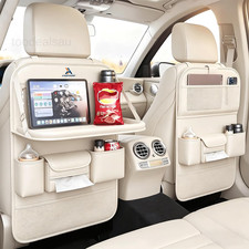 2 Pack Universal Foldable Car Backseat Organizer with Table Tray, Car Seat Back