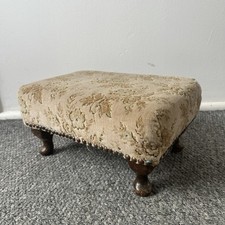 Vintage Footstool Small Upholstered Decorative Footrest Studded Edge Sherborne
