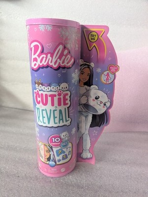 New Barbie Cutie Reveal Snowflake Sparkle Series Doll Polar Bear Plush Costume