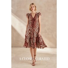 Ulla Johnson Pilar Cotton Midi Dress Canyon 6 Red NEW