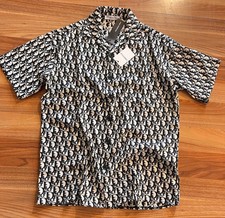 Dior Black/White Colors Men's Button Down Cotton Shirt Size 2XLarge