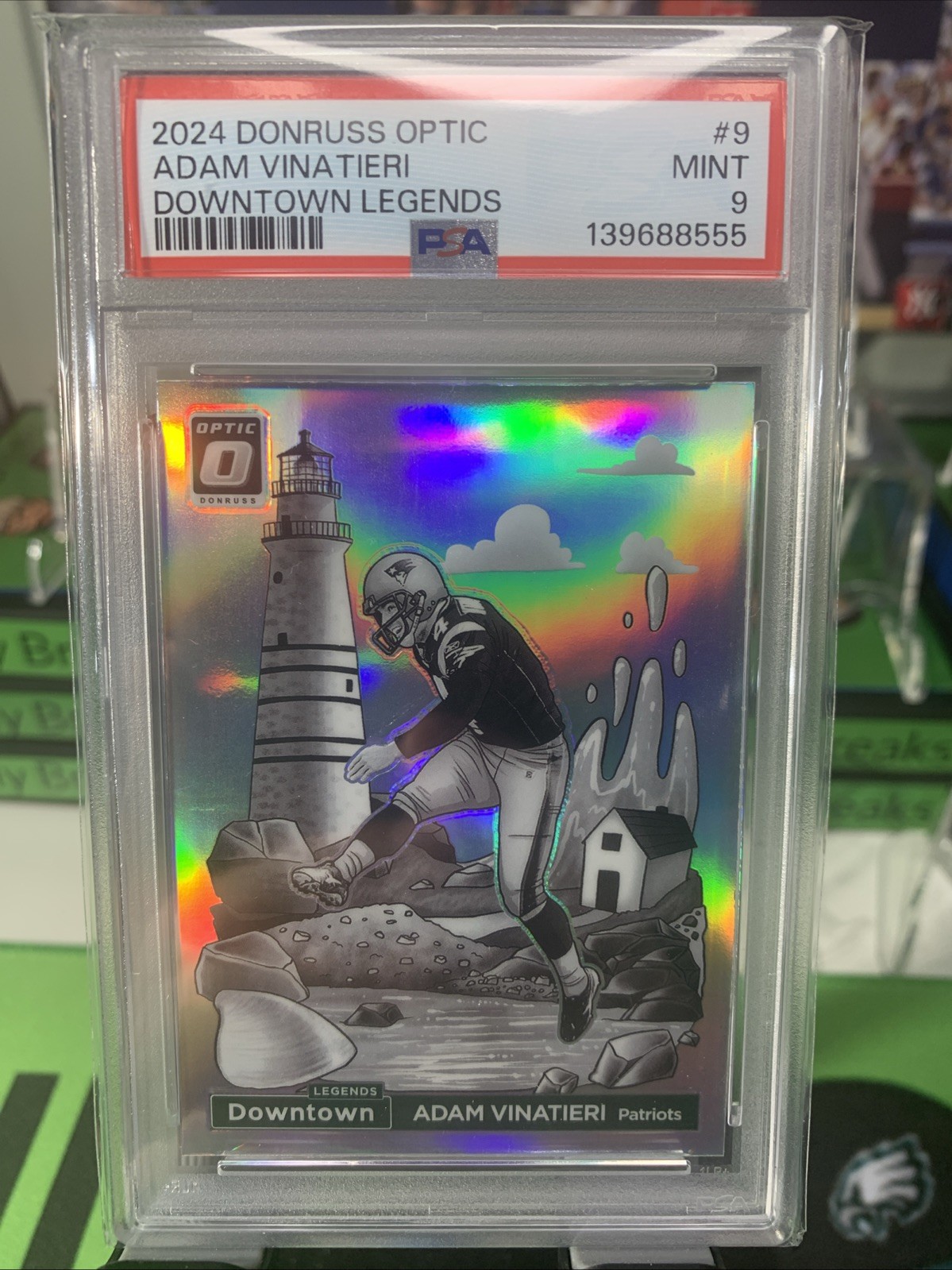 2024 Donruss Optic ADAM VINATIERI DOWNTOWN LEGENDS #9 PSA MINT 9 Patriots