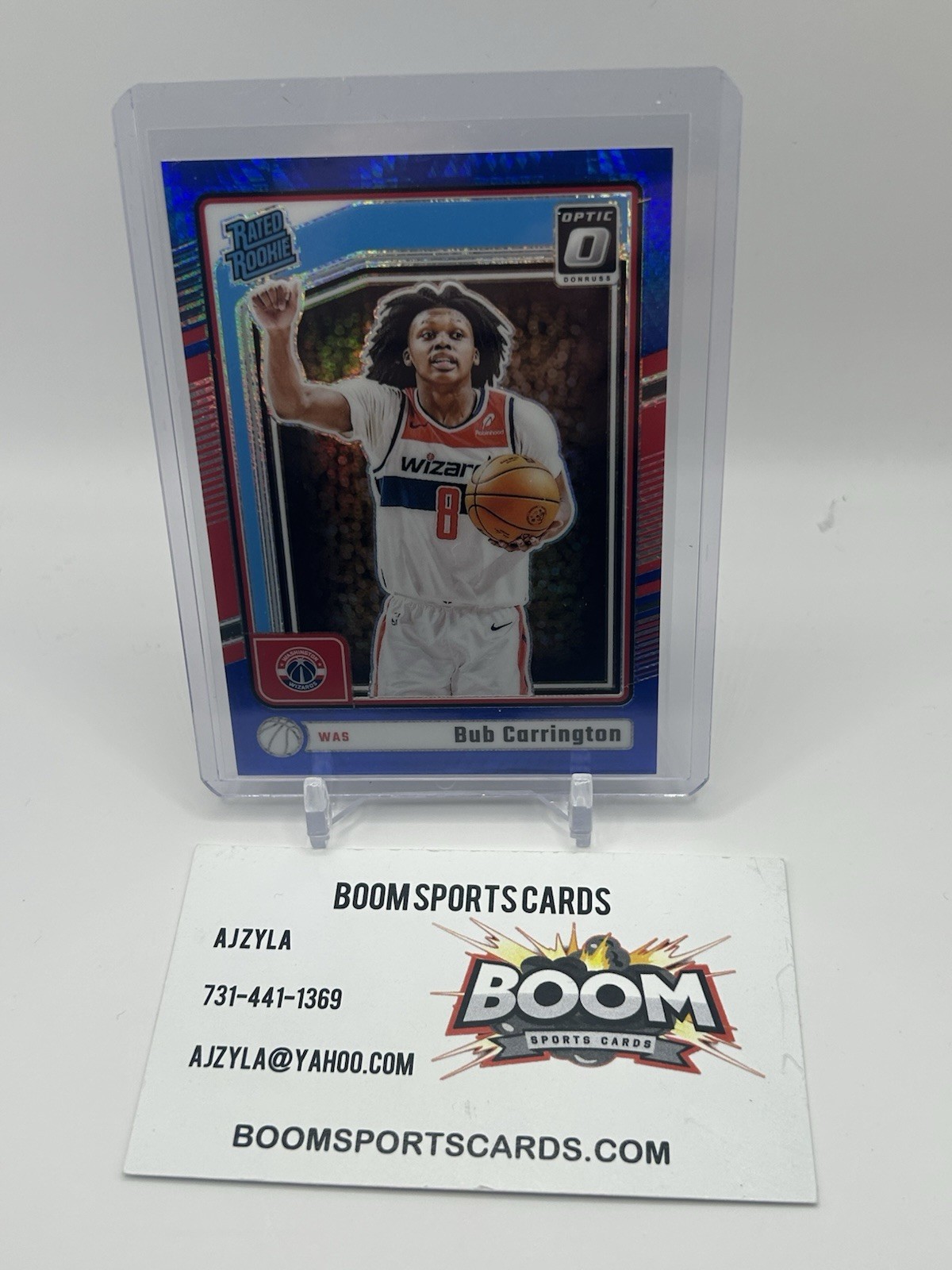 2024-25 Panini Donruss Optic Bub Carrington #273 RC Rated Rookie Hyper Blue /175