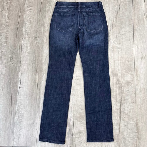 Women's Wrangler Faded Dark Wash Straight Leg Jeans 9 Blue High Rise Embroidered - Imagen 5 de 8