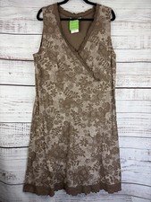 NWT Fresh Produce Womens Brown Floral Sleeveless Dress Cotton XXL USA MADE