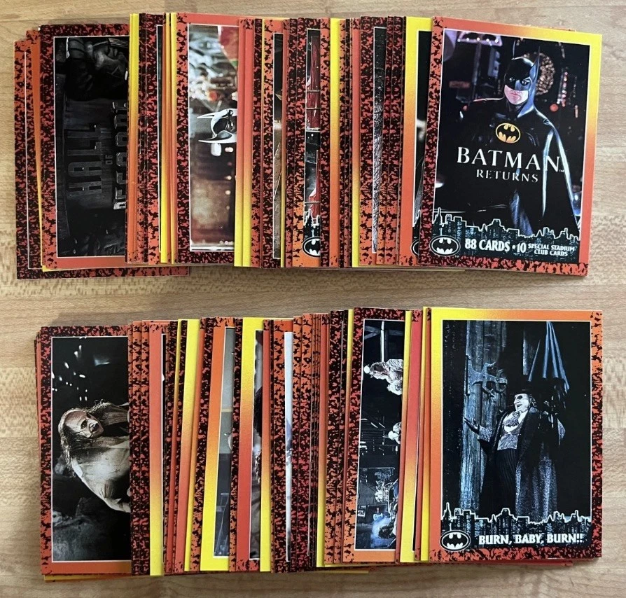 Juego completo de tarjetas coleccionables Batman Returns 1992 Topps con lista de verificación 10 insertos Foto 2 de 3