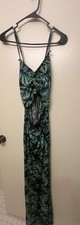 3 Pc Women's Dress Lot: Knit Midi, Snakeskin Bodycon, Palm Cutout Maxi Size L