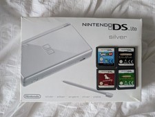 Nintendo DS Lite Silver Boxed With 4 Games