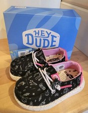 Hey Dude Wendy Toddler Unicorn Black Lightweight Slip-On Girls Shoe Sz K6