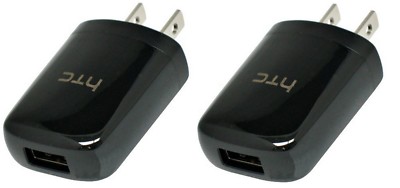 Lot of 2 NEW HTC 79H00095-01M U250 5V USB AC DC Cell Phone Charger Power Adapter