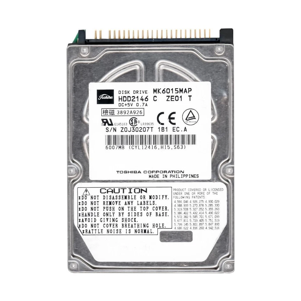 Hard Drive Toshiba Laptop 6GB MK6015MAP 4200U/Min 256KB Pata Ata Ide 2.5'' Inch - Image 3 of 3