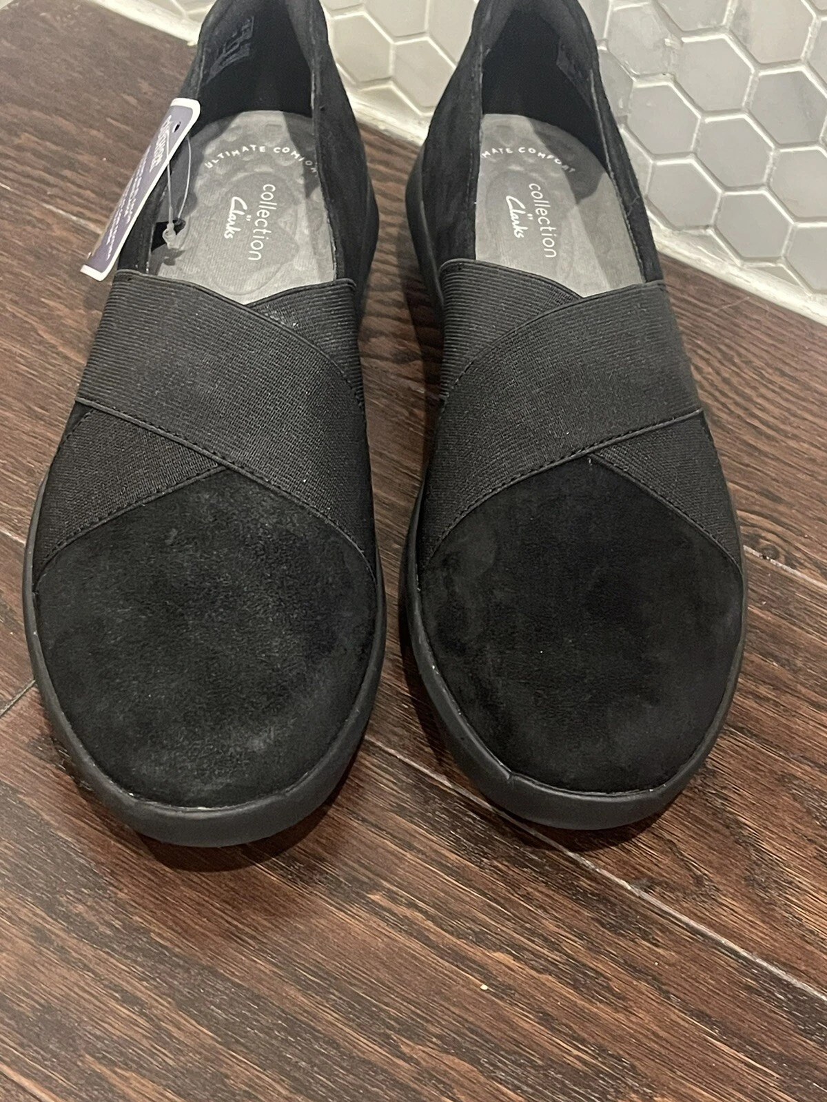 Mocassino Clarks Kayleigh Slip Donna Taglia 9M Nero Imbottito NUOVO