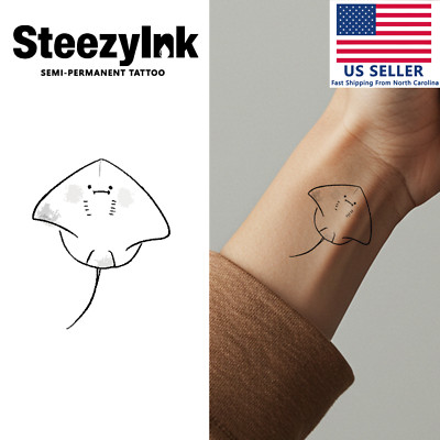SteezyInk temporary tattoo Cute Stingray last upto 2 weeks 2 x 2 inch