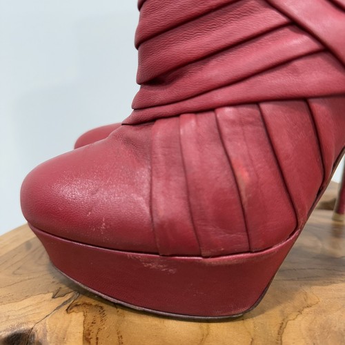 VALENTINO GARAVANI Red Ankle Boots EU 40 US 10 Italy - Picture 6 of 18