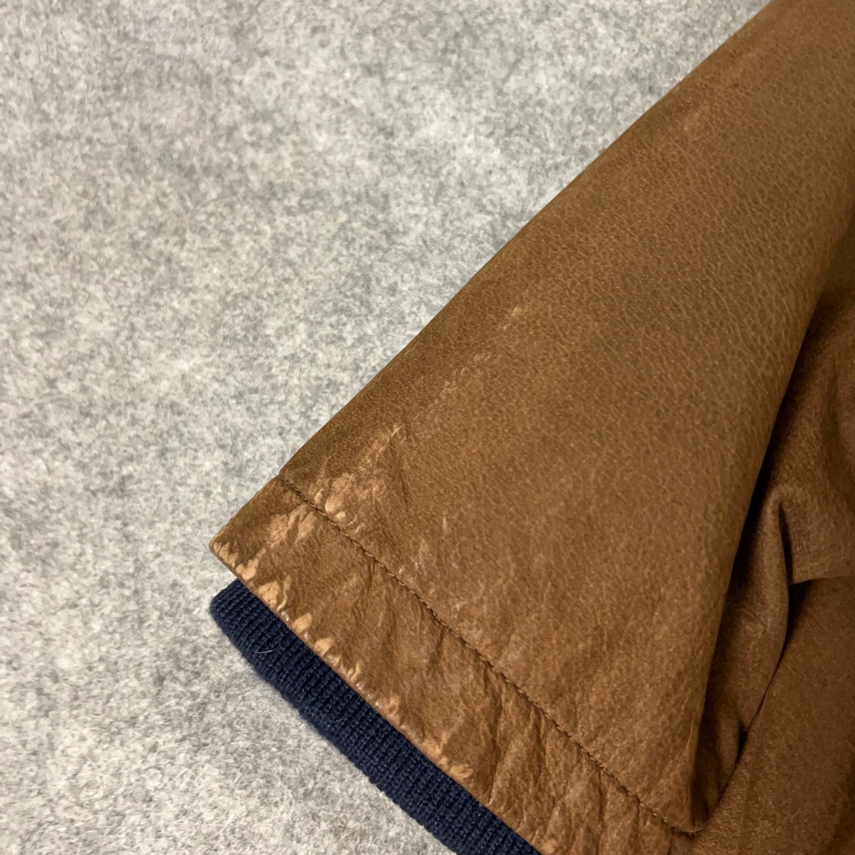 Columbia Mens Coat Large Brown Leather Wool Blanket Lined Jacket Outdoor Gorp ^ - Image 3 of 4