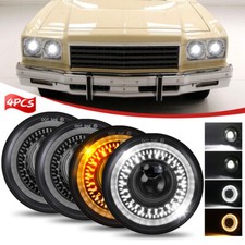 Newest For 1958-1976 Chevrolet Impala 4X 5.75" LED Headlights Halo Angel Eyes