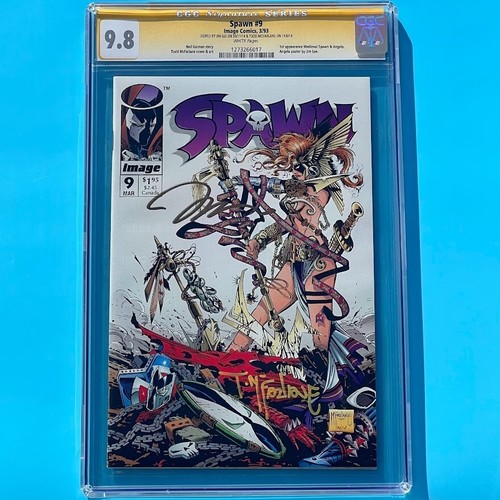 SPAWN #9 ⭐ CGC 9.8 SS - 2X SIGNED by TODD MCFARLANE + JIM LEE ⭐ 1st Angela 1993
