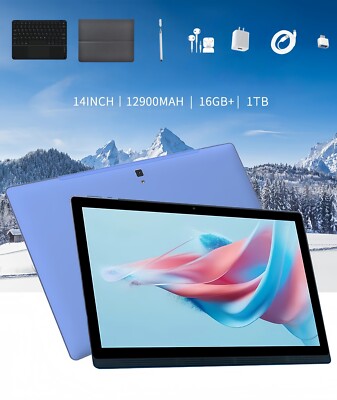 1TB Large storage space storage 14Inch Full Screen Tablet PC Android 13 ...