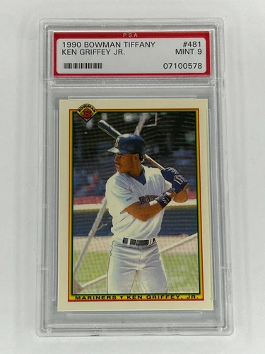 1990 Bowman Tiffany Ken Griffey Jr. #481 - PSA 9 Mint Seattle Mariners "The Kid"
