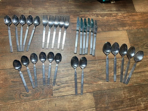 DANIKA Flatware Stainless MSI Japan MCM Celtic Knot Vintage Set Lot Silverware