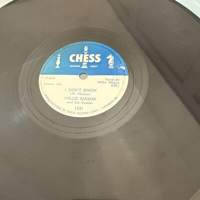 1952 BLUES - WILLIE MABON COMBO 78 rpm CHESS 1531 WORRY BLUES / I DONT KNOW Ex