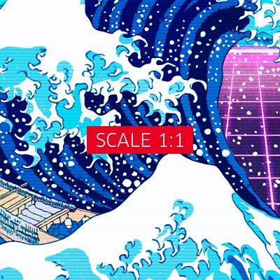 Synthwave Space: The Great Wave off Kanagawa [synthwave/vaporwave
