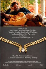De Beers The 25th Anniversary Diamond Original Vintage Print Ad