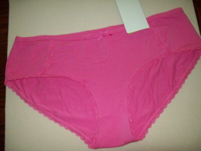 NWT JASMINE & GINGER COTTON SPDX HIPSTER PANTIES w lace UJ113 ROSE PINK
