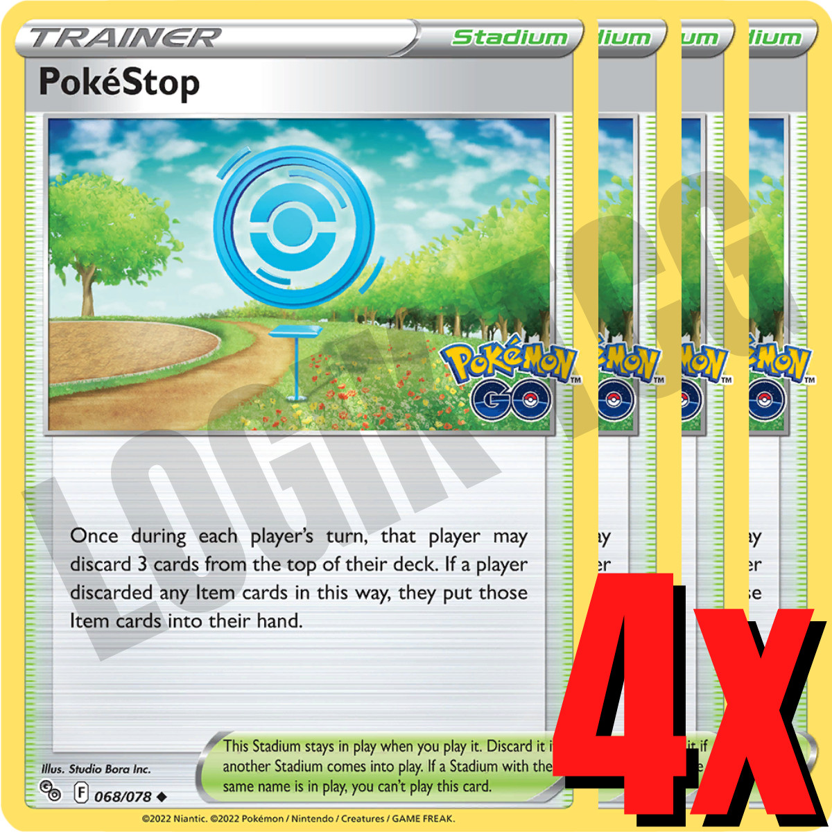 4x PokeStop 068/078 x4 - Pokemon Go - Pokemon TCG - Playset