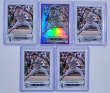 (5) 2022 Topps Chrome Update MATT BRASH Purple Refractor ROOKIE Debut + Base Lot