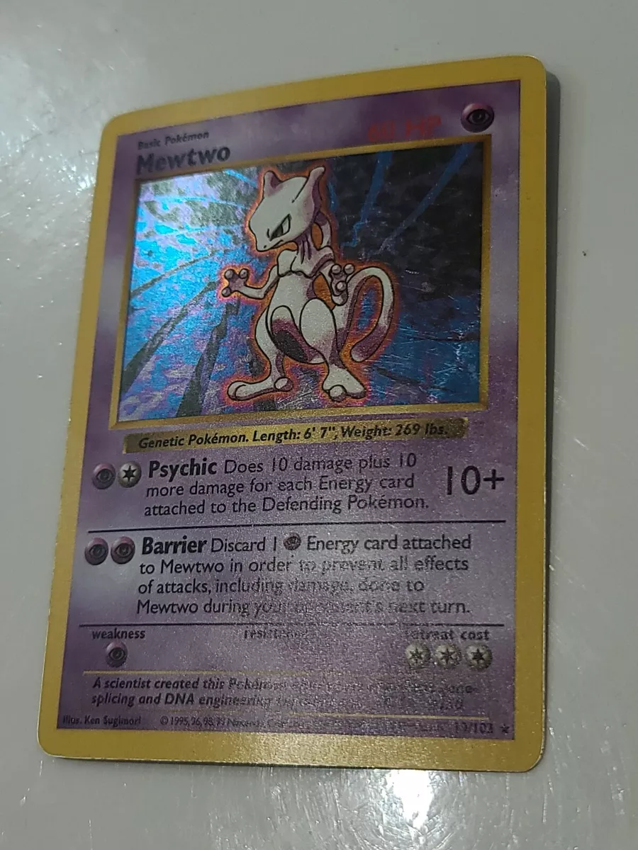 MEWTWO Pokemon Holofoil Base Set Rare Pokemon Card REAL CARD 