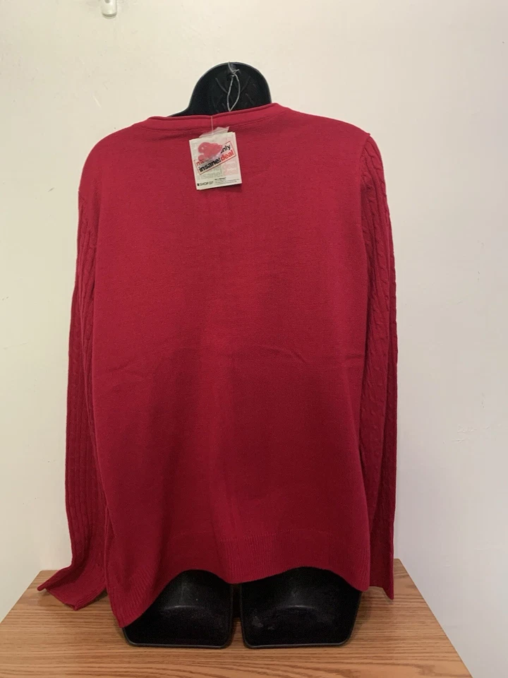 Suéter Henley Tejido con Cable Laura Scott Talla XL Rojo Clásico Nuevo Con Etiquetas Foto 2 de 4