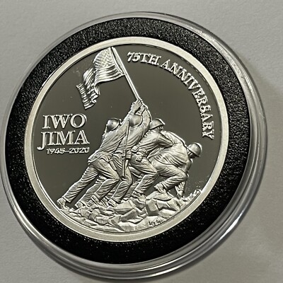 IWO JIMA 75th Anniversary Memorial Proof Coin 1 Troy Oz .999 Fine