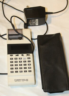 Vintage CANON TP-8 ELECTRONIC POCKET PRINTER CALCULATOR  With CASE INCLUDED, 