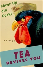  Cheer Up Old Cock Tea Revives You 1940's Vintage Poster Print Retro Style Art 