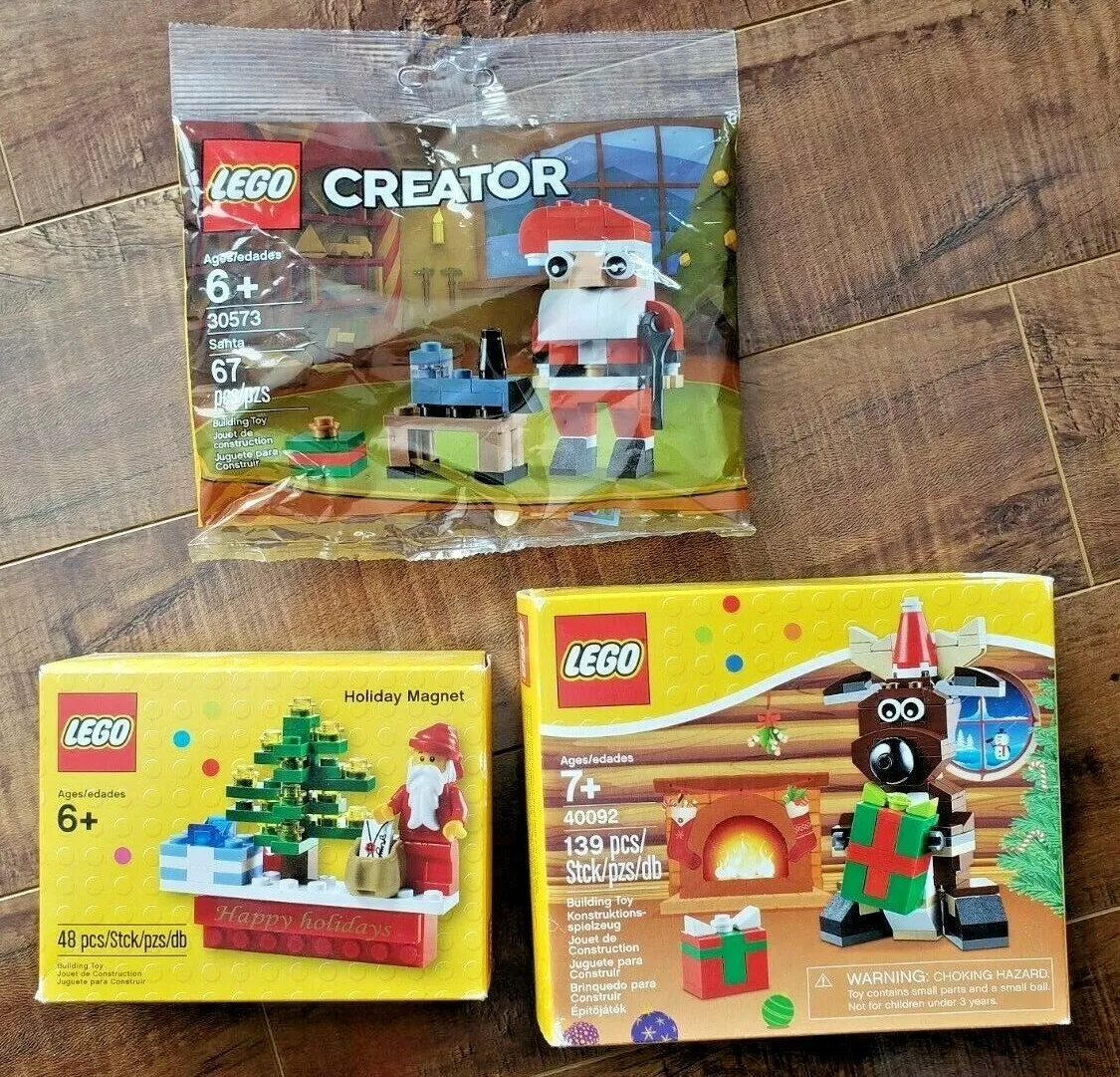 LEGO Holiday Magnet 2011 Christmas Reindeer 2014 Santa 2019